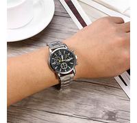 Akozon Reloj Analógico para Hombre con Menos Correa de Acero y Caja de Aleación Negro (Black)