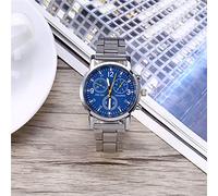 Akozon Reloj Analógico para Hombre con Menos Correa de Acero y Caja de Aleación Negro (Blue)