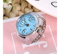Akozon Reloj de Amor con Anillo Redondo Analógico de Cuarzo, Unisex, a la Moda, Color Blanco, 1 Unidad (Blue)
