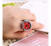 Akozon Reloj de Amor con Anillo Redondo Analógico de Cuarzo, Unisex, a la Moda, Color Blanco, 1 Unidad (Rojo)