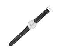 Akozon Reloj de Cuarzo con Correa de Cuero de PU a la Moda para Mujer, Elegante Reloj de Pulsera Analógico en Blanco (Black)