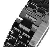 Akozon Reloj de Moda de la Pulsera de los Pares de la Banda de Acero con la Iluminación Llevada y el Indicador Electrónico 3 (cinturón Negro luz Azul)