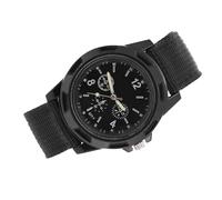 Akozon Reloj de Pulsera Analógico Electrónico Redondo Correa de Nailon Reloj de Pulsera café (Black)