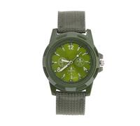 Akozon Reloj de Pulsera Analógico Electrónico Redondo Correa de Nailon Reloj de Pulsera café (Verde Oliva)