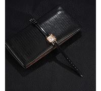 Akozon Reloj de Pulsera Femenino de Moda de Cuarzo con Pantalla Analógica y Correa de PU Marrón (Black)