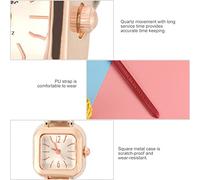 Akozon Reloj de Pulsera Femenino de Moda de Cuarzo con Pantalla Analógica y Correa de PU Marrón (Rojo)