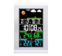 Akozon Reloj del Clima Digital con Montaje en la Pared Al Aire Libre y el Sensor de Pronóstico del Metro del Medidor de Humedad Incluido