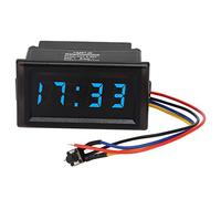 Akozon Reloj para Coche DC4.5-30V Impermeable a Prueba de Polvo Coche Auto Reloj electrónico LED Pantalla Digital(Azul)