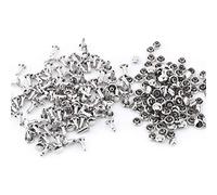 Akozon Remaches de Doble Casquillo DIY 100 sets 6 * 8mm (Plata)