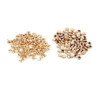 Akozon Remaches Doble DIY Decoracion Calzado y Cuero 10 * 8mm 100pcs(Dorado)