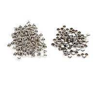 Akozon Remaches Rivet Studs, 3 colores 100 juegos 8 x 8 mm doble tapa Rivet Metal cuero artesanía reparaciones Studs Spike decoración(Plata)