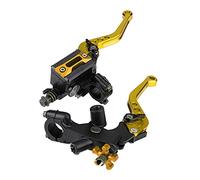 Akozon Reminnbor Embrague del Freno de la Motocicleta, 2Pcs 22mm Embrague Universal del Freno de la Motocicleta con las Palancas del Depósito del Cilindro Maestro 7 / 8Inch(Oro)
