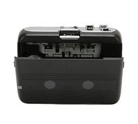 Akozon Reproductor de Cinta de Casete Portátil con Marcha Atrás Automática, Radio FM y Conector para Auriculares: Reproductor de Música Estéreo Retro para Escuchar Mientras Viaja en Negro