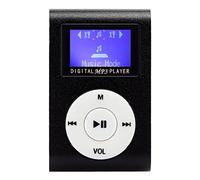 Akozon Reproductor de Música MP3 Portátil, Mini Clip de Metal con Pantalla LCD de 0,8, Reproductor de MP3 con Soporte para Tarjeta de Memoria y Auriculares de 3,5 Mm