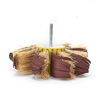 Akozon Rueda Pulidora de Sisal 180# para Taladro, Cepillo de Pulido Montado en Eje de 6mm, Rueda de Eliminación de Pintura, Madera, Plástico y Metal (6 cabezas de flores de sisal de papel de lija)