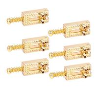 Akozon Sillines de Guitarra con Puente de Rodillos Ajustables, 6 uds., para Guitarras Eléctricas, Aleación de Cobre y Zinc, Color Negro (GOLD)