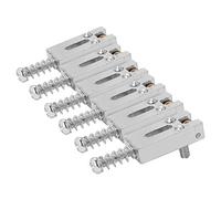 Akozon Sillines de Guitarra con Puente de Rodillos Ajustables, 6 uds., para Guitarras Eléctricas, Aleación de Cobre y Zinc, Color Negro (SILVER)