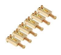 Akozon Sillines para Guitarra Eléctrica, 6 Piezas, Sillines de Trémolo de Metal, Puente para Guitarra Eléctrica con Llave, Accesorio y Reemplazo para (GOLD)