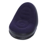 Akozon Sofá Inflable con Reposapiés, Tumbona Hinchable de Flocado Suave para Sala de Estar, Exteriores, Camping y Viajes (Azul Oscuro)