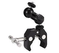 Akozon Soporte de Brazo Adaptador de Cabeza de Bola Multifunción con Accesorio de Abrazadera Ajustable para Cámaras