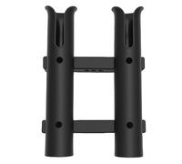 Akozon Soporte para Caña de Pescar, Soporte para Caña de Pescar Montado en la Pared de 2 Tubos para Barco, Yate, Kayak, Garaje (Black)