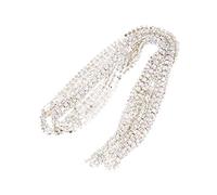 Akozon Sparkle Crystal Rhinestone Ribbon Decor 97 * 1 cm 3 Filas, Rhinestone Ribbon para Craft DIY/Decoración de bodas/Suministros para fiestas(Plata AB1)