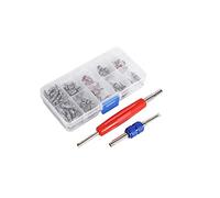 Akozon Surtido A/C R134a / R12 Refrigeración Neumático Válvula Vástago Núcleos Kit de Herramientas 102 Piezas para Coche
