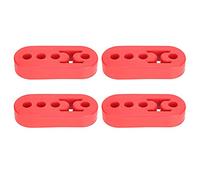 Akozon Suspensión corta de goma de escape/silenciador de poliuretano 4pcs Universal 4 agujeros de 12 mm Suspensión de silenciador ajustable rojo