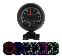 Akozon Tacómetro De Coche De 3,75 Pulgadas Y 12 V Medidor De Tacómetro De Puntero De 0-8000 RPM Tacómetro LCD con Luz De Cambio Ajustable para Turismos Y Motores De 4/6/8 Cilindros