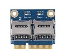 Akozon Tarjeta Adaptadora Explícita Mini Pci, Tarjeta Extensora Convertidora de Adaptador, Tarjeta Gemela a Lector de Tarjetas de Memoria Específico Mini Pci e, Mini Pcie a 2 Mini