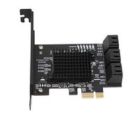Akozon Tarjeta Elevadora de Expansión PCI Express 3.0 de 6 Puertos Akozon para Discos Duros: Soporte de Alta Velocidad para Unidades 6G, 3G y 1.5G con Compatibilidad con Versiones Anteriores PCIe