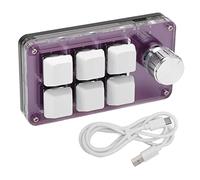 Akozon Teclado Mecánico para una Mano, Teclado Programable con Acceso Directo y Perilla, Teclado Multifunción Mini