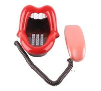 Akozon Teléfono de Escritorio Elegante con Forma de Lengua Grande, Rojo, Multifuncional, Ar 5056, para Decoración del Hogar