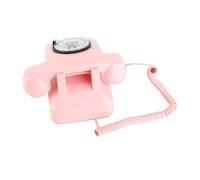 Akozon Teléfono Giratorio Retro - Teléfono Residencial con Cable Vintage con Timbre Mecánico, Función Manos Libres y Diseño Elegante en Rosa