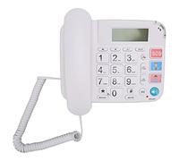 Akozon Teléfono Residencial con Cable y Botones Grandes, Pantalla LCD y Ajuste de Volumen del Tono de Llamada: Línea Fija para Personas Mayores con Función de Altavoz