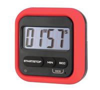 Akozon Temporizador Digital de Cocina con Alarma, Cuenta Regresiva LCD Grande para Cocinar, Ducha, Baño y Uso en el Aula (Rojo)
