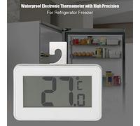 Akozon Termómetro Electrónico Impermeable de Alta Precisión para Diseño Negro Liso del Refrigerador del Refrigerador (WHITE)