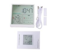 Akozon Termómetro Higrómetro Pantalla Grande Exportación de Datos Hogar Interior Conectado con Alarma Ideal para Hogar Oficina Almacén Invernadero