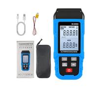 Akozon Termómetro Termopar Digital, Medidor de Temperatura Probador de Temperatura 4 Canales Tipo K J Medidor de Alta 5999 Almacenamiento de Datos Batería Recargable (SK-8306A Monocanal)
