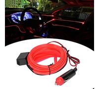 Akozon Tira de Luces LED, 5m / 16.4ft Auto LED Tira de Encendedor de Cigarrillos Unidad de luz Ambiental Luminosa Interior del Coche DC 12V Iluminación Interior del Coche(Rojo)