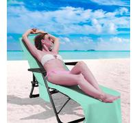 Akozon Title Funda de Toalla para Sillón de Fibra Ultrafina, Playa Extralarga con Bolsillos, Perfecta para Vacaciones, Salón, Relajación Junto a la Piscina (#2)