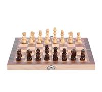 Akozon Título del Artículo Juego de Ajedrez de Madera Portátil 3 en 1, Tablero Plegable para Actividades Familiares y de Fiesta, Juego de Palabras Clave de 34x34 Cm, Características del de Viaje,