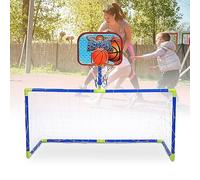 Akozon Título del Artículo Mini de Baloncesto y Fútbol para Interiores y Exteriores, Juego Deportivo Completo con Tablero Trasero, Pelotas de Portería, Aros con Palabras de Calabaza para Kit