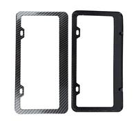 Akozon Título: Marco de Placa de Matrícula de Fibra de Carbono, 2 Piezas, Soporte Universal para Cubierta de Matrícula de Coche a Prueba de Herrumbre, 12,6 X 6,7 Pulgadas, sin Bloqueo, Diseño