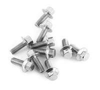 Akozon Tornillos 10pcs M6 Tuerca y Pernos Hexagonal de Acero Inoxidable Tornillos Tuercas Surtido Kits (M6*16)