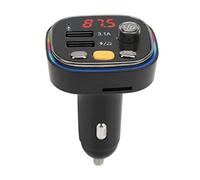 Akozon Transmisor FM Bluetooth con Doble USB y Carga Rápida para Coche | Adaptador para Auto, Carcasa de ABS, Vehículos de 12V a 24V, Llamadas Manos Libres, Soporte para Tarjeta de Memoria, Modos