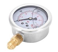 Akozon TSPGG60428BAR 1/4BSP Manómetro de Medidor de Presión Relleno de Aceite Radial para Maquinaria-Dial de 68 Mm, 0-28bar/0-400PSI