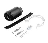 Akozon Tubo de Escape de la Motocicleta, 60 mm/2.36in Tubo de Escape de Fibra de Carbono Universal para Motocicleta Pol¨ªgono Reemplazo de Cola Negra Ajuste para Z900Z 400
