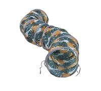 Akozon Tubo de Túnel Cat S con Estampado de Hojas Salvajes, Túnel Plegable Portátil para Mascotas Pequeñas, Accesorios Profesionales para Uso