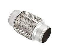 Akozon Tubo Flexible de Escape de Acero Inoxidable de Alta Resistencia 38 x 102 mm 1.5 x 4 Pulgadas Acoplador de Revestimiento de Doble Trenzado Entrelazado Tubo de reparación de Juntas Flexibles